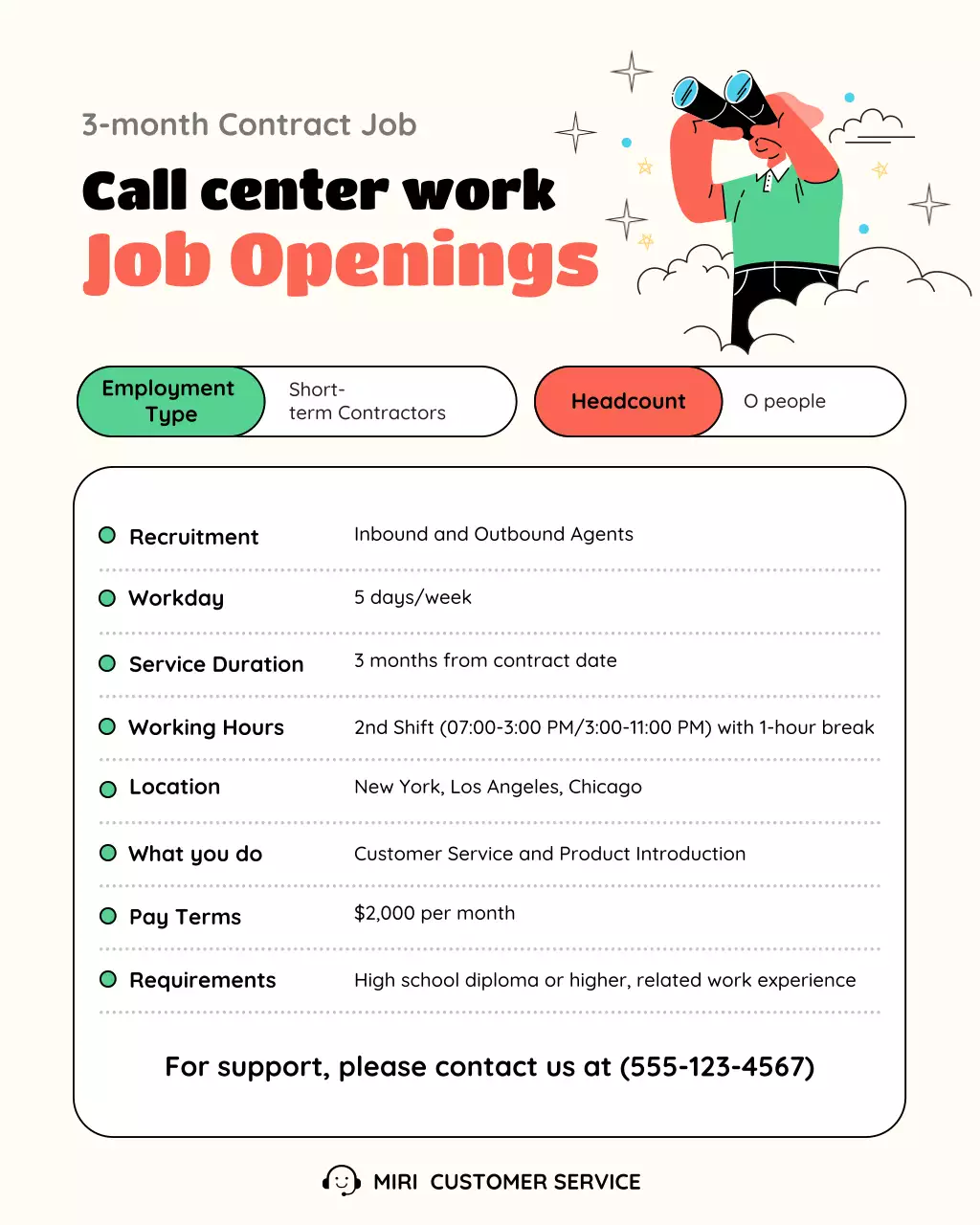 beige modern job posting advertisement