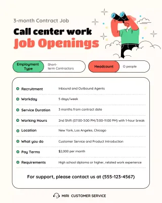 iklan lowongan kerja modern berwarna krem