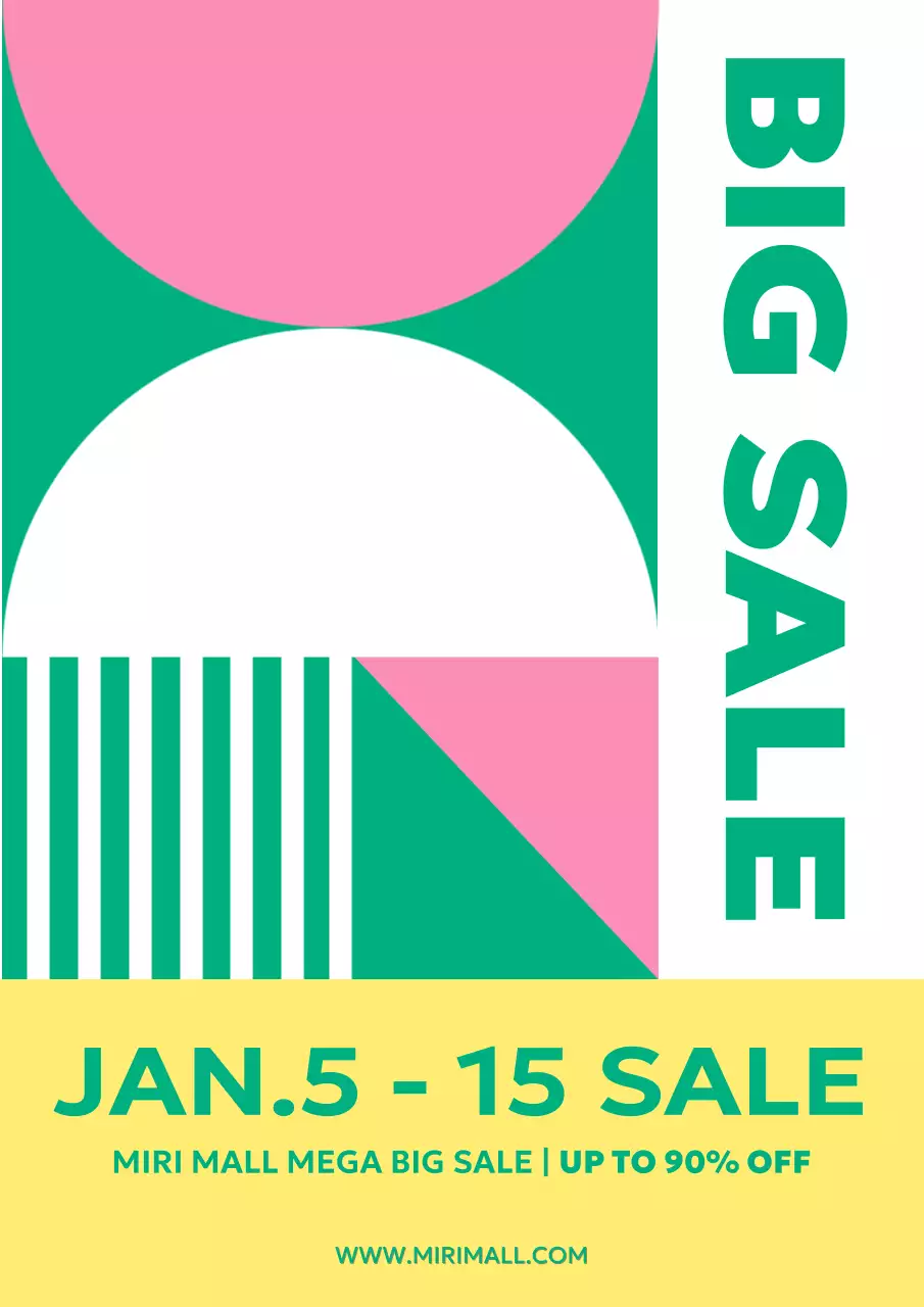 Poster Penjualan Bentuk Hijau