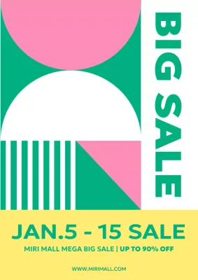 Poster Penjualan Bentuk Hijau