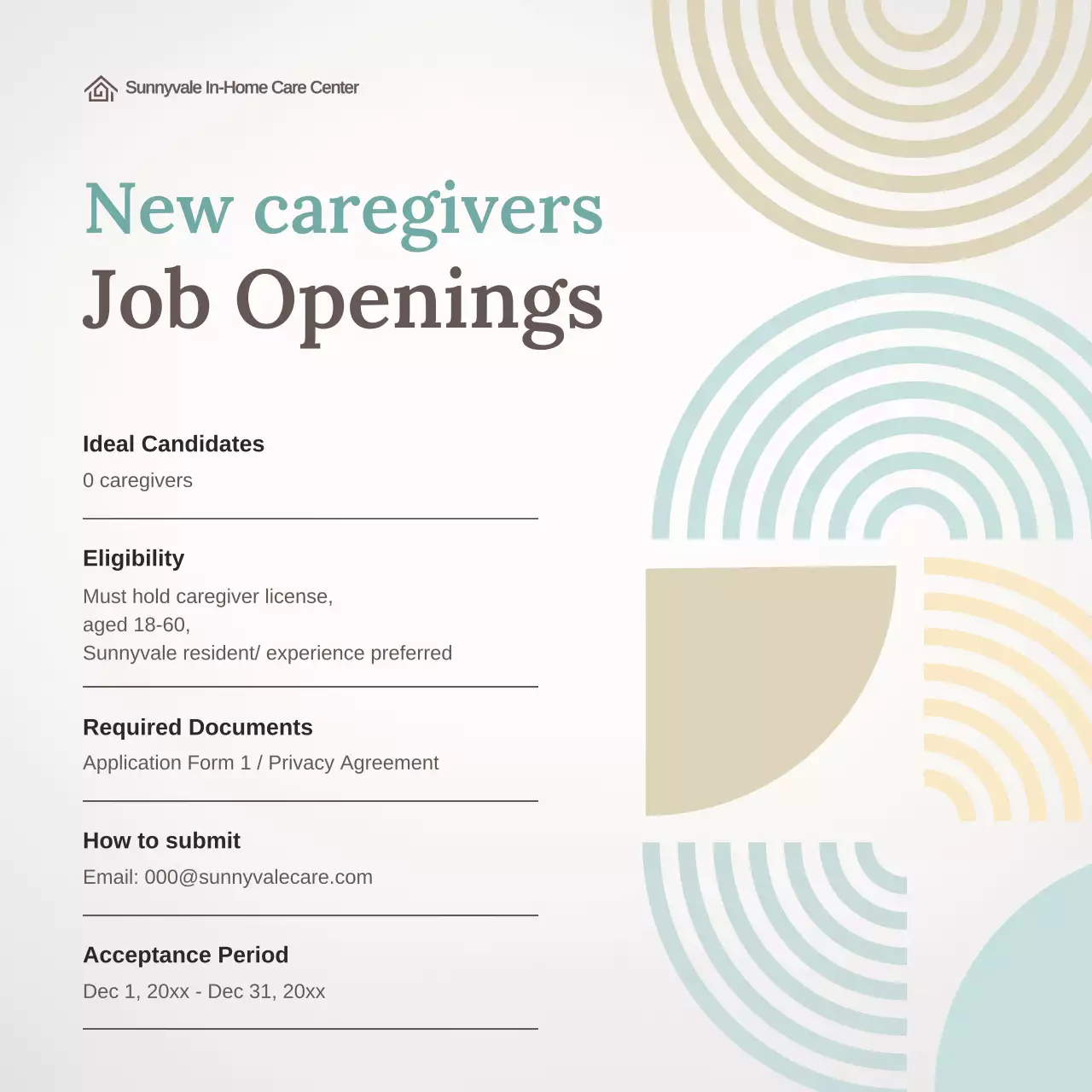 beige modern caregiver recruitment