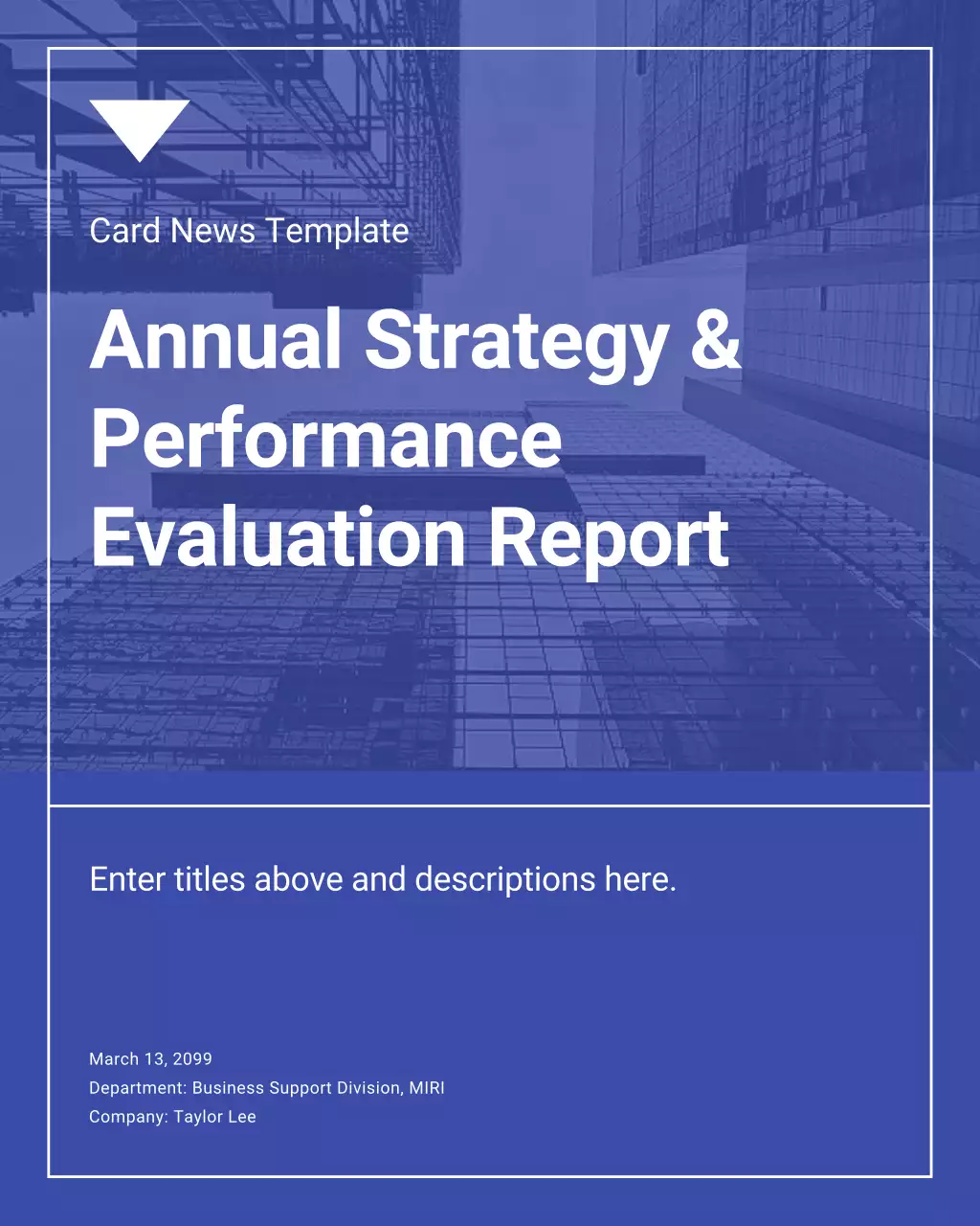 Simple Blue and White Corporate Performance Appraisal Report