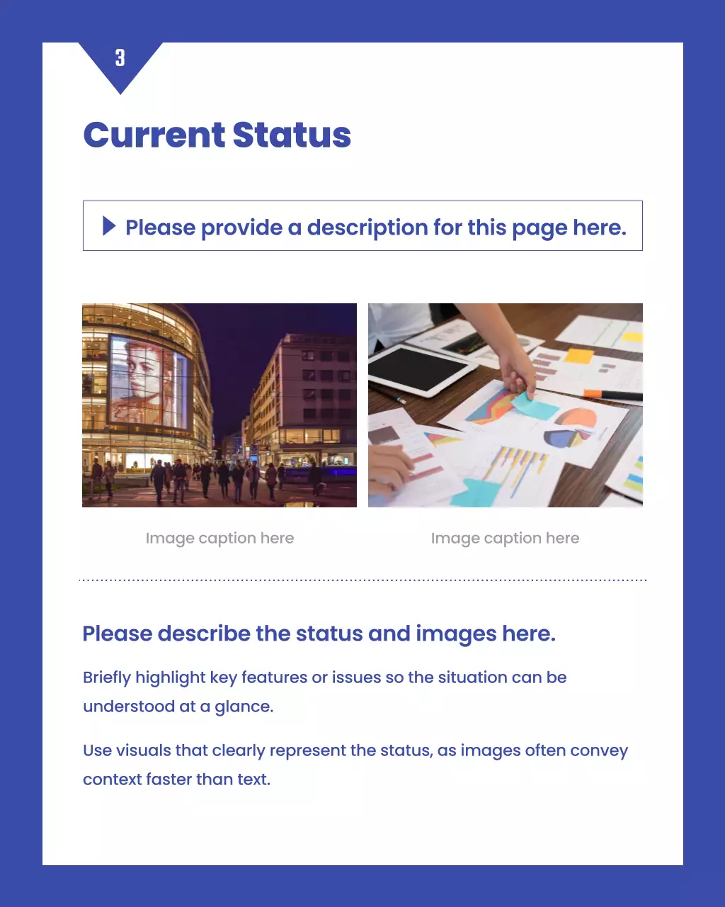 Laporan Penilaian Kinerja Perusahaan Biru dan Putih Sederhana