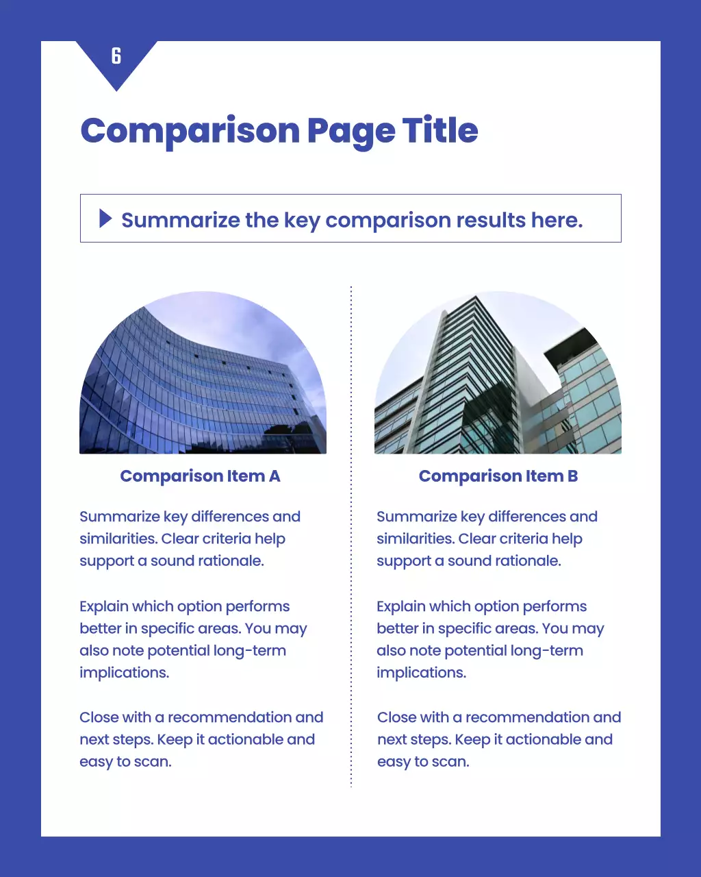 Laporan Penilaian Kinerja Perusahaan Biru dan Putih Sederhana