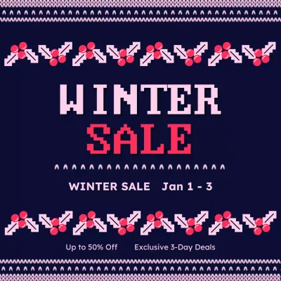 남색 레트로 세일 프로모션