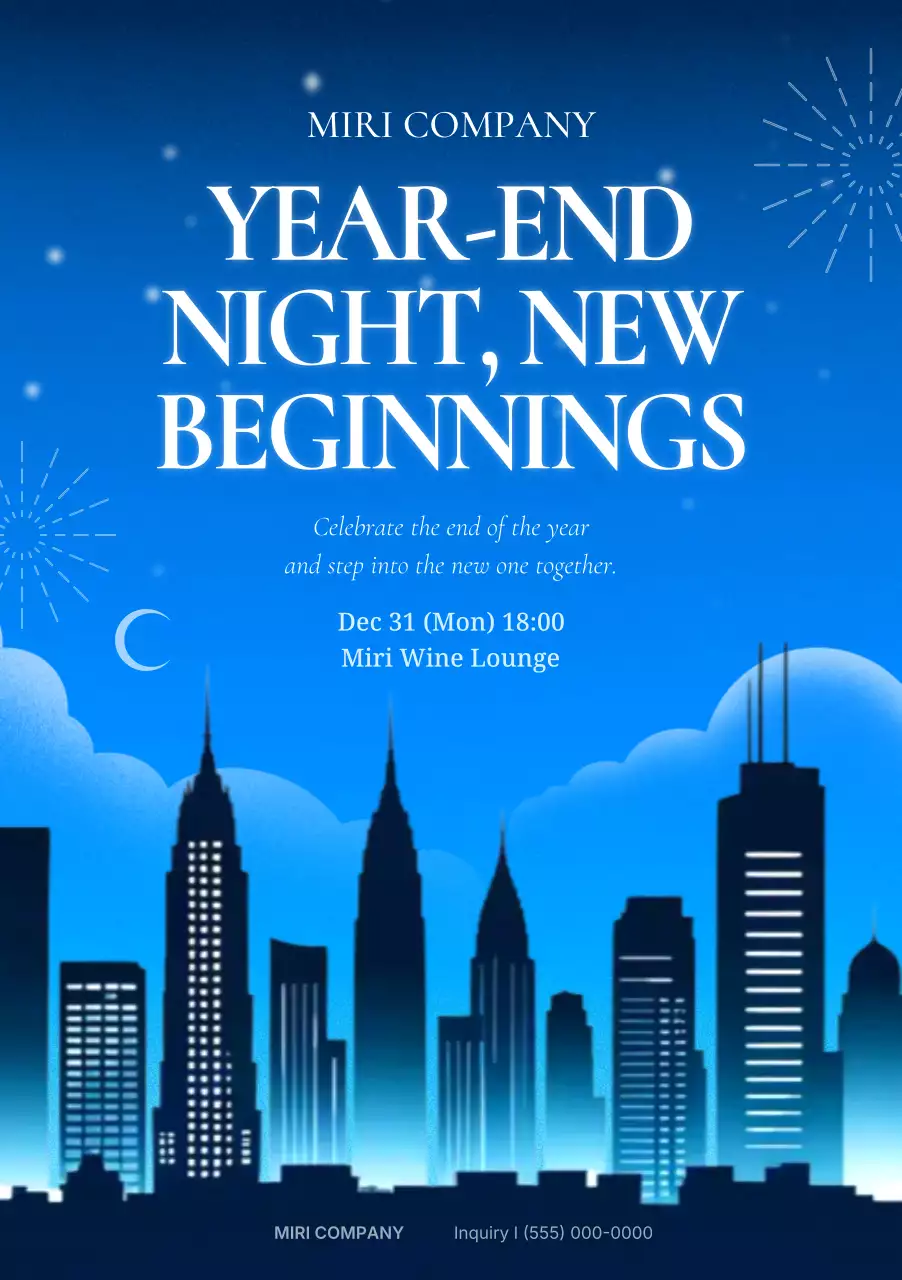 Acara Akhir Tahun Modern Biru