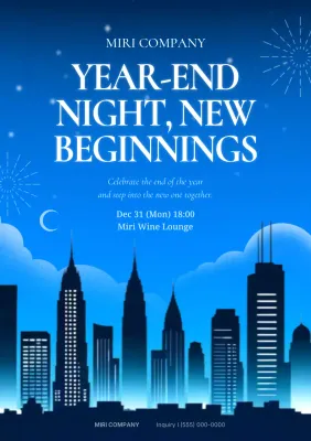 Acara Akhir Tahun Modern Biru