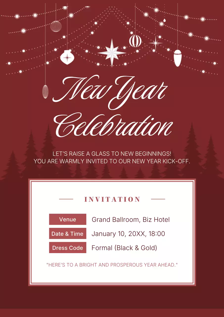 Undangan Liburan Klasik Merah