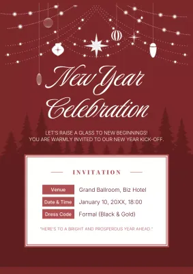 Undangan Liburan Klasik Merah