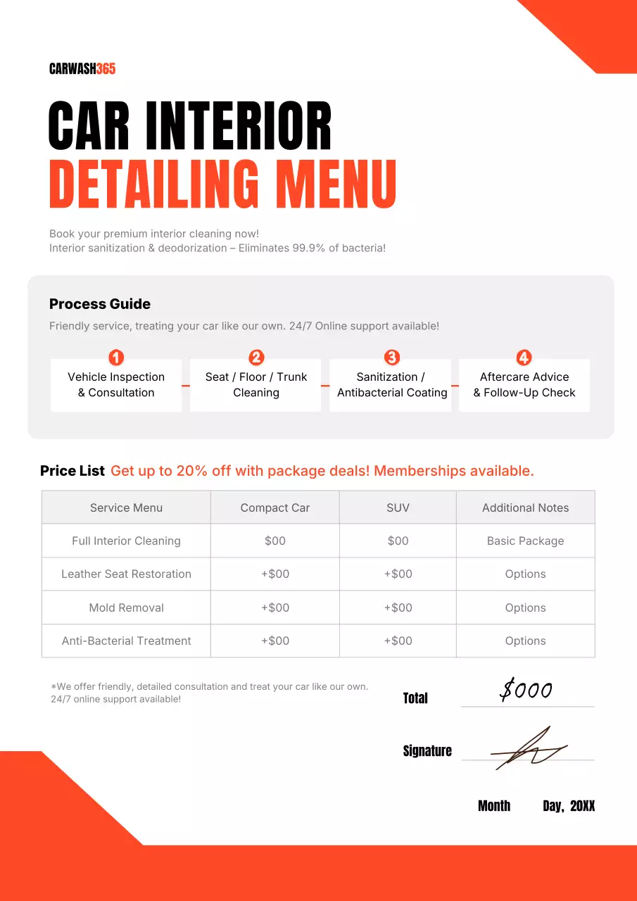 Iklan Perawatan Mobil Modern Orange