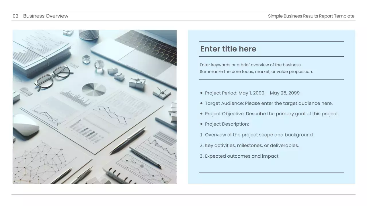 Laporan Bisnis Sederhana Biru Langit