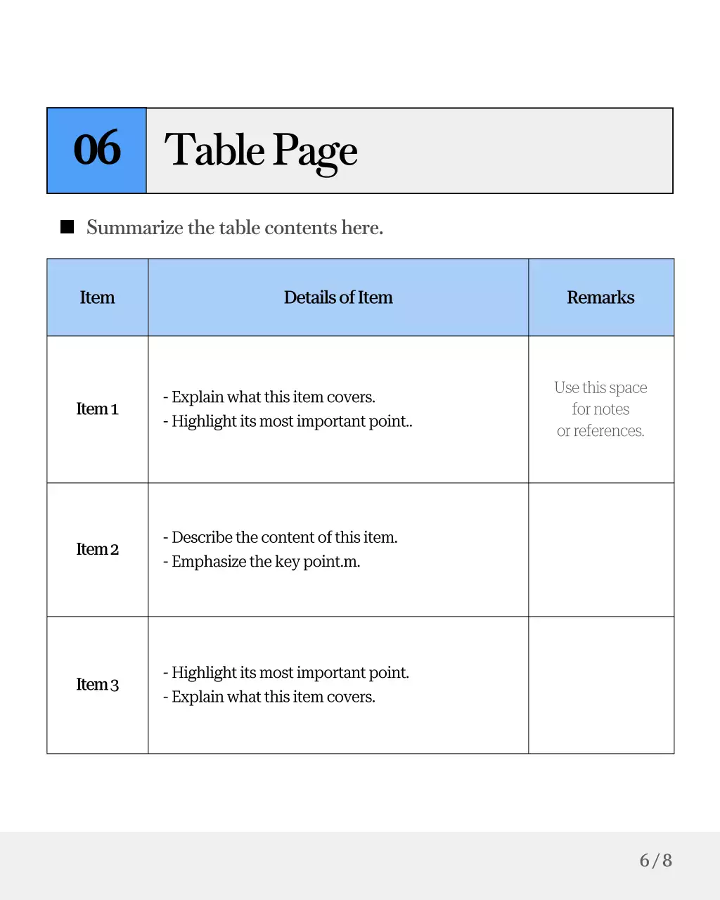 하늘색과 회색의 심플한 기업 보고서