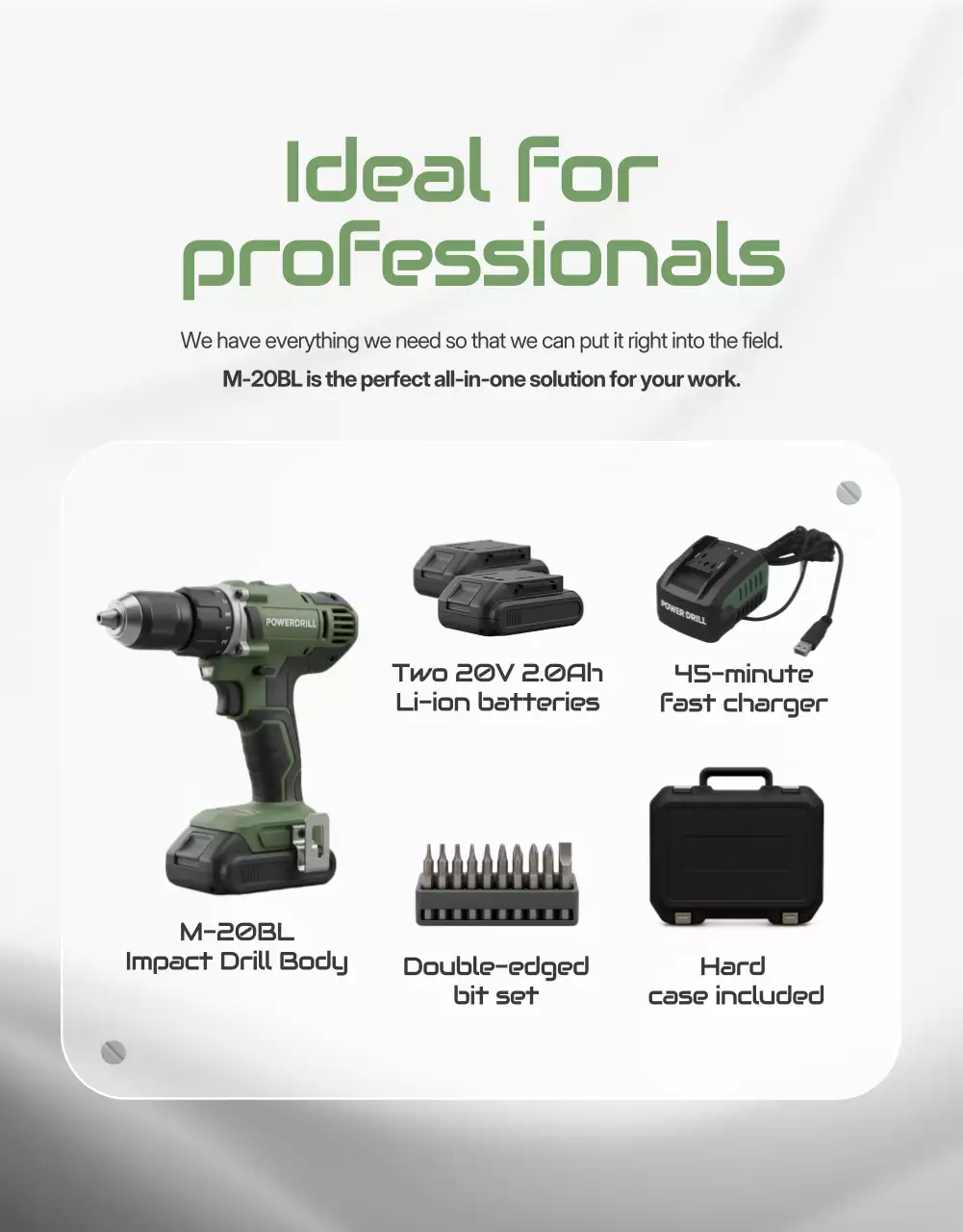 Khaki Modern Power Tool Advertisement