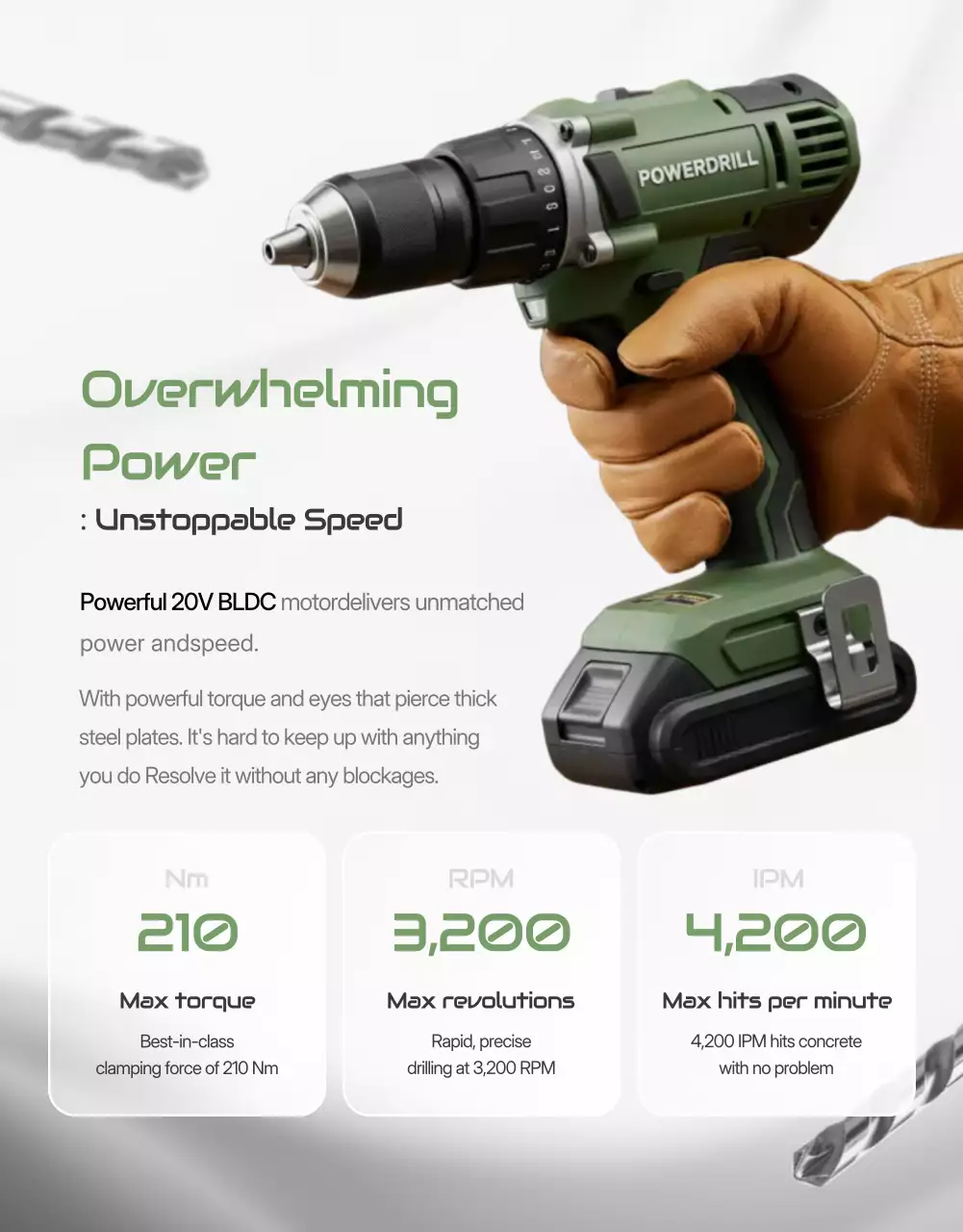 Khaki Modern Power Tool Advertisement