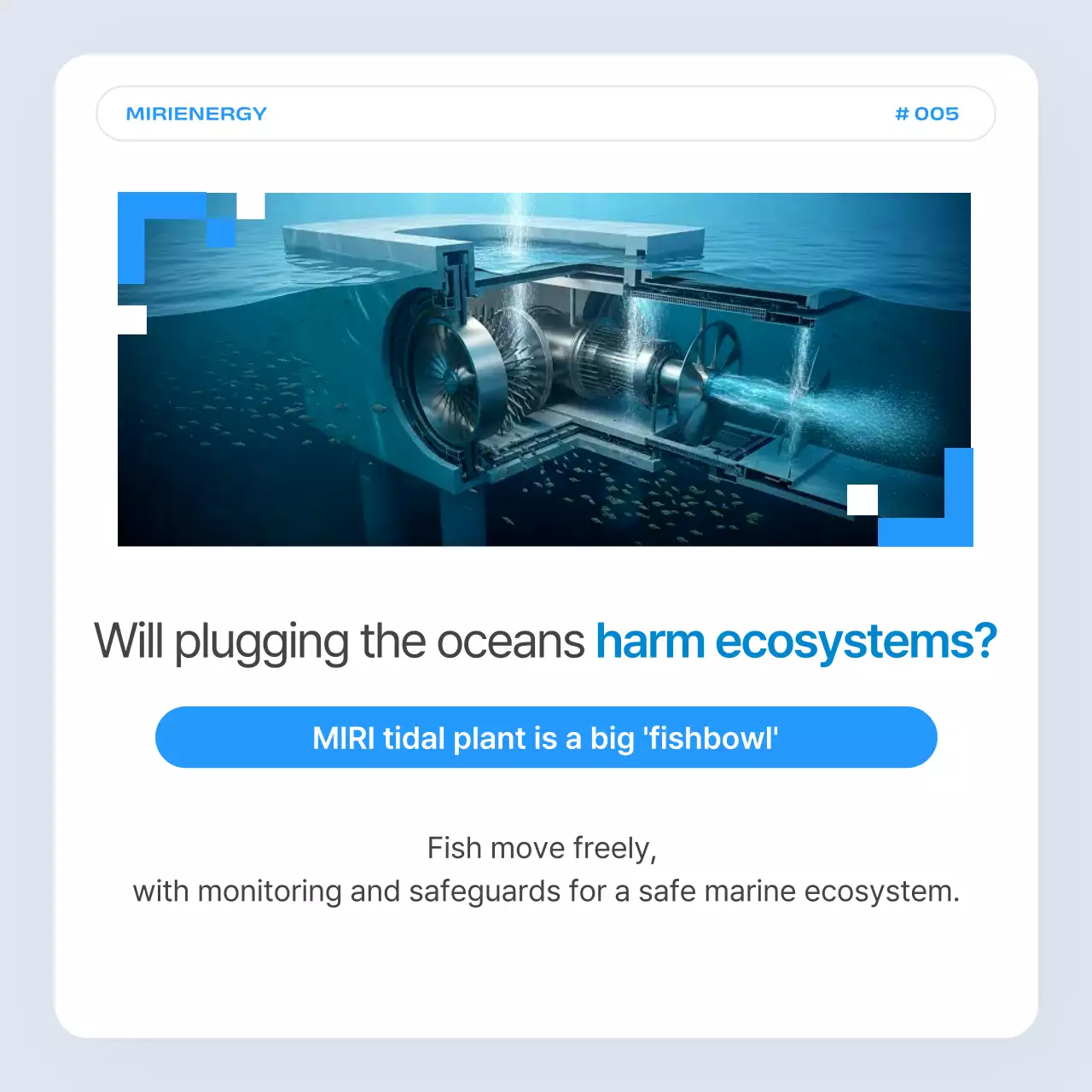 Promoção da empresa de energia das marés Simple Blue