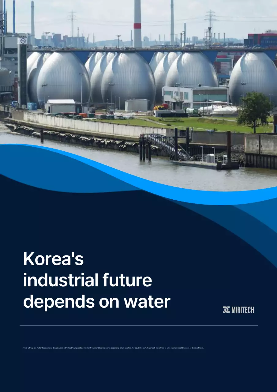 Quảng cáo công nghệ xử lý nước hiện đại màu xanh dương