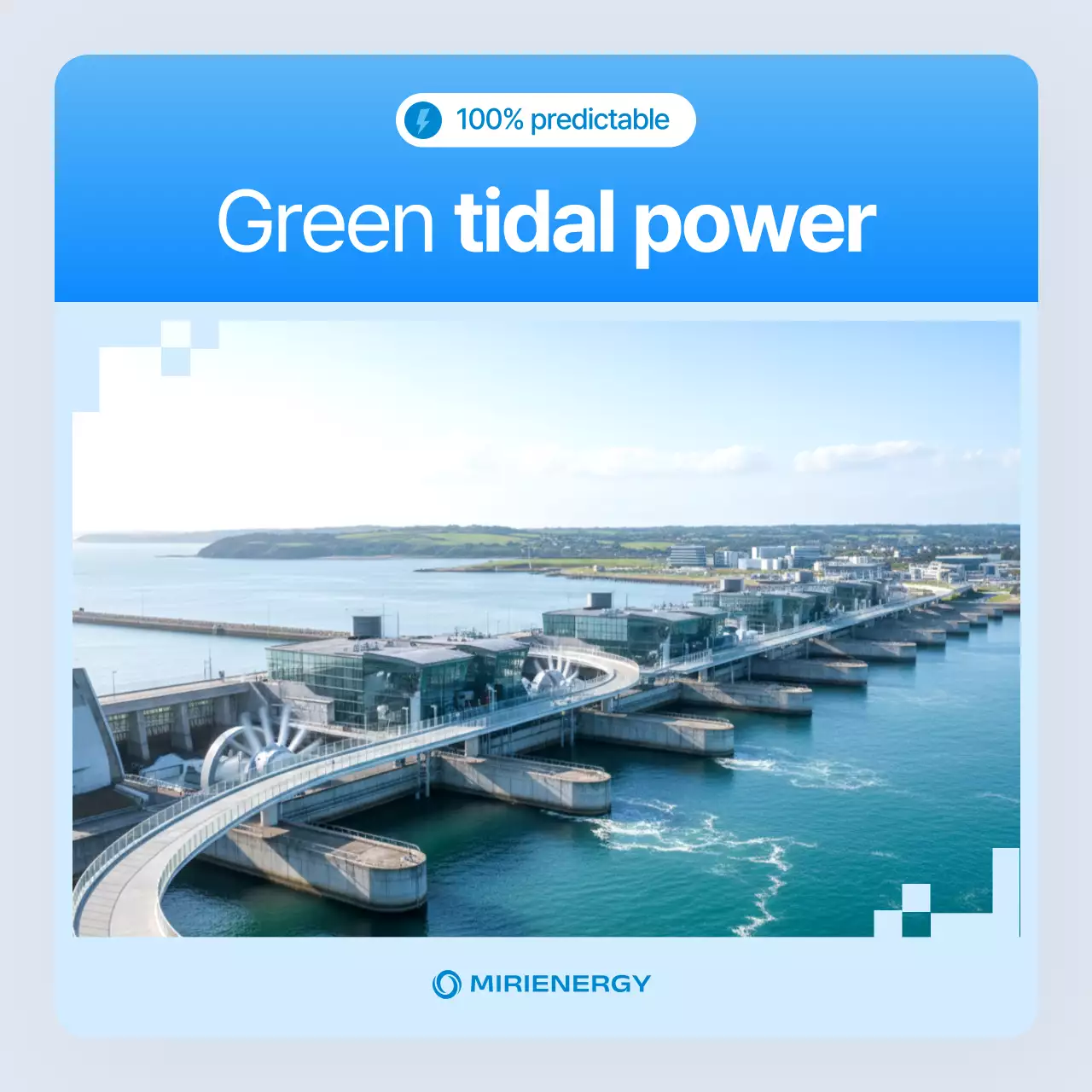 Promoção da empresa de energia das marés Simple Blue