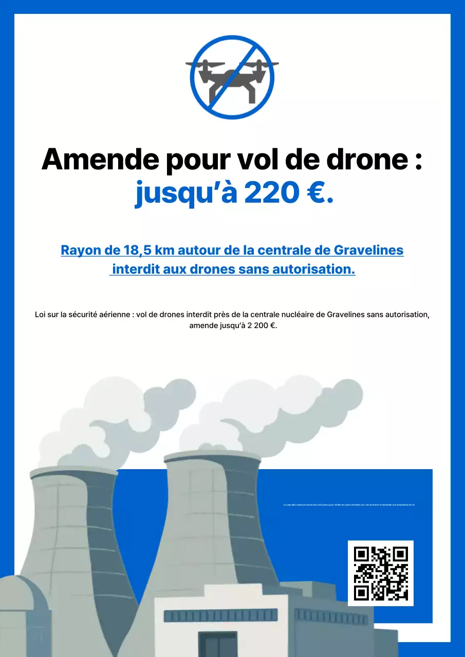 Avis d'interdiction de vol de drone Blue Simple