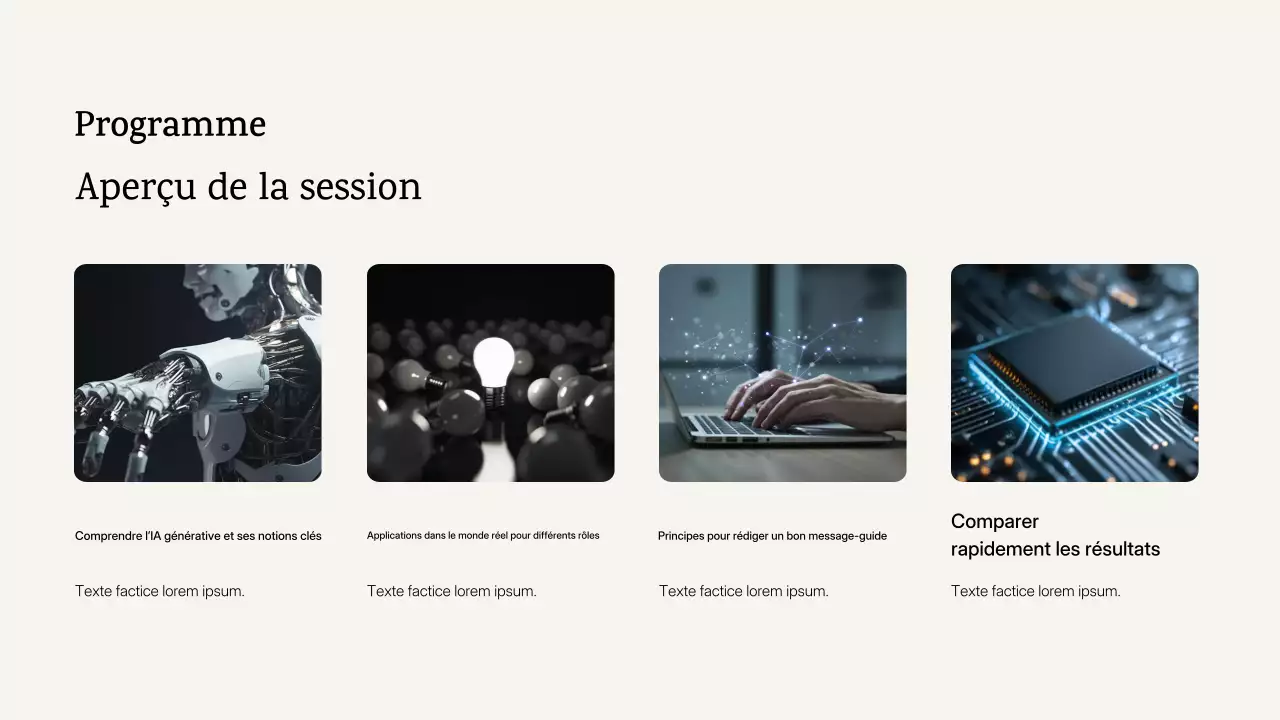 Annonce du cours d'IA moderne bleu