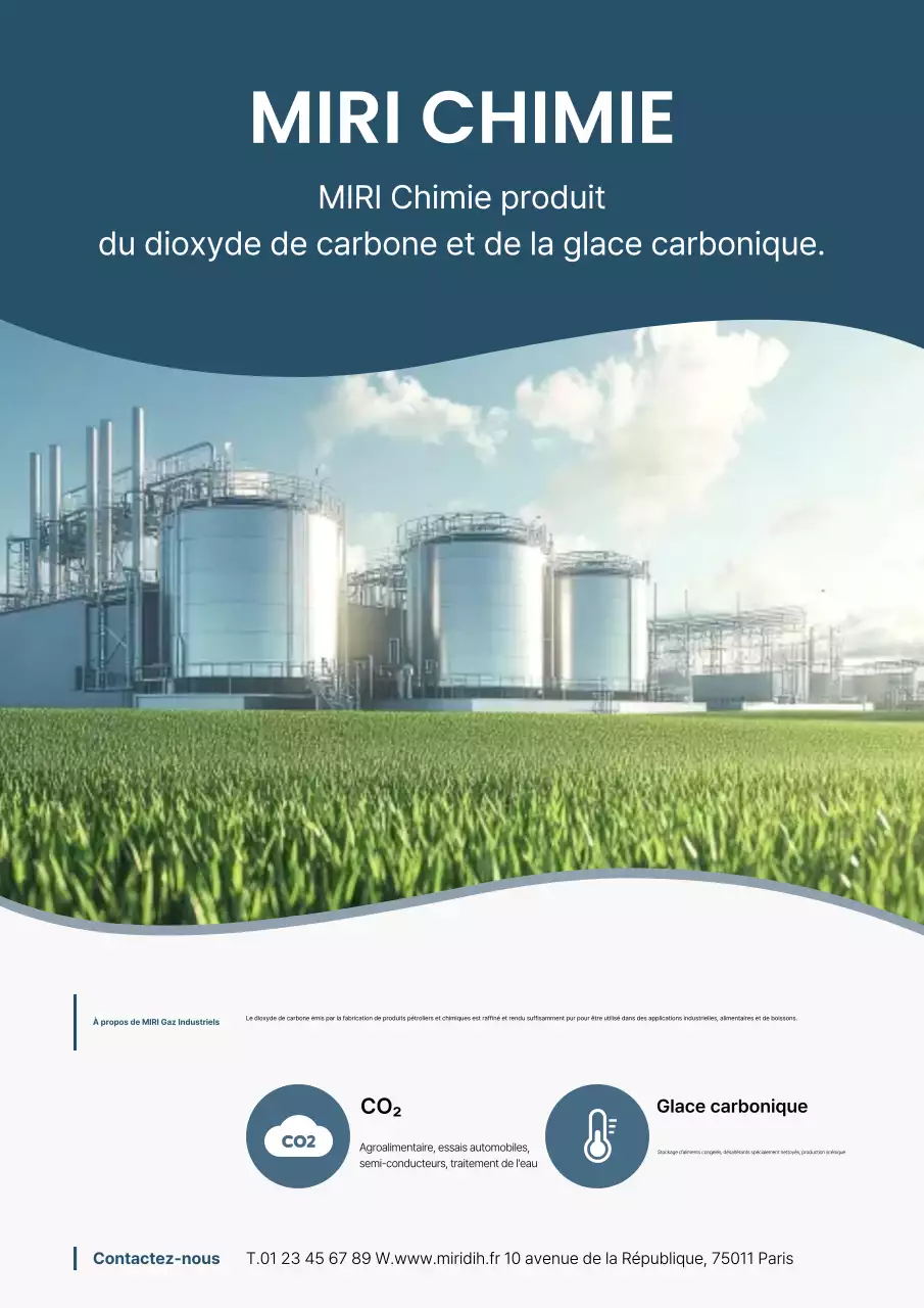 Publicité industrielle moderne bleue