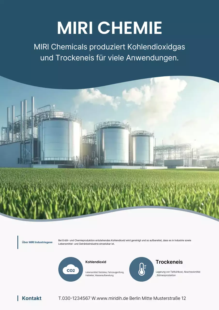 Blaue moderne Industriewerbung