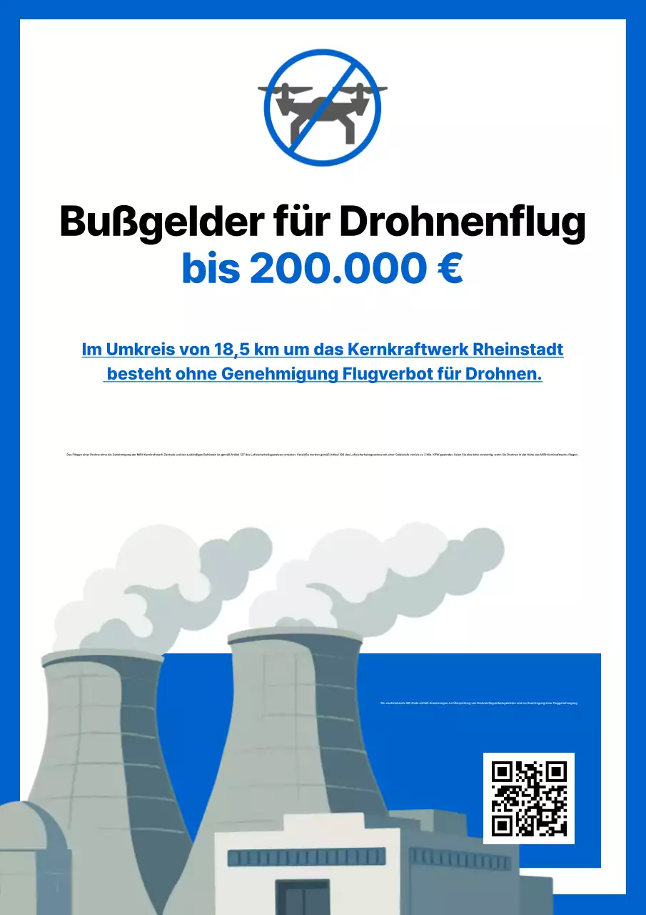 Bekanntmachung zum Verbot von Drohnenflügen (Blue Simple)