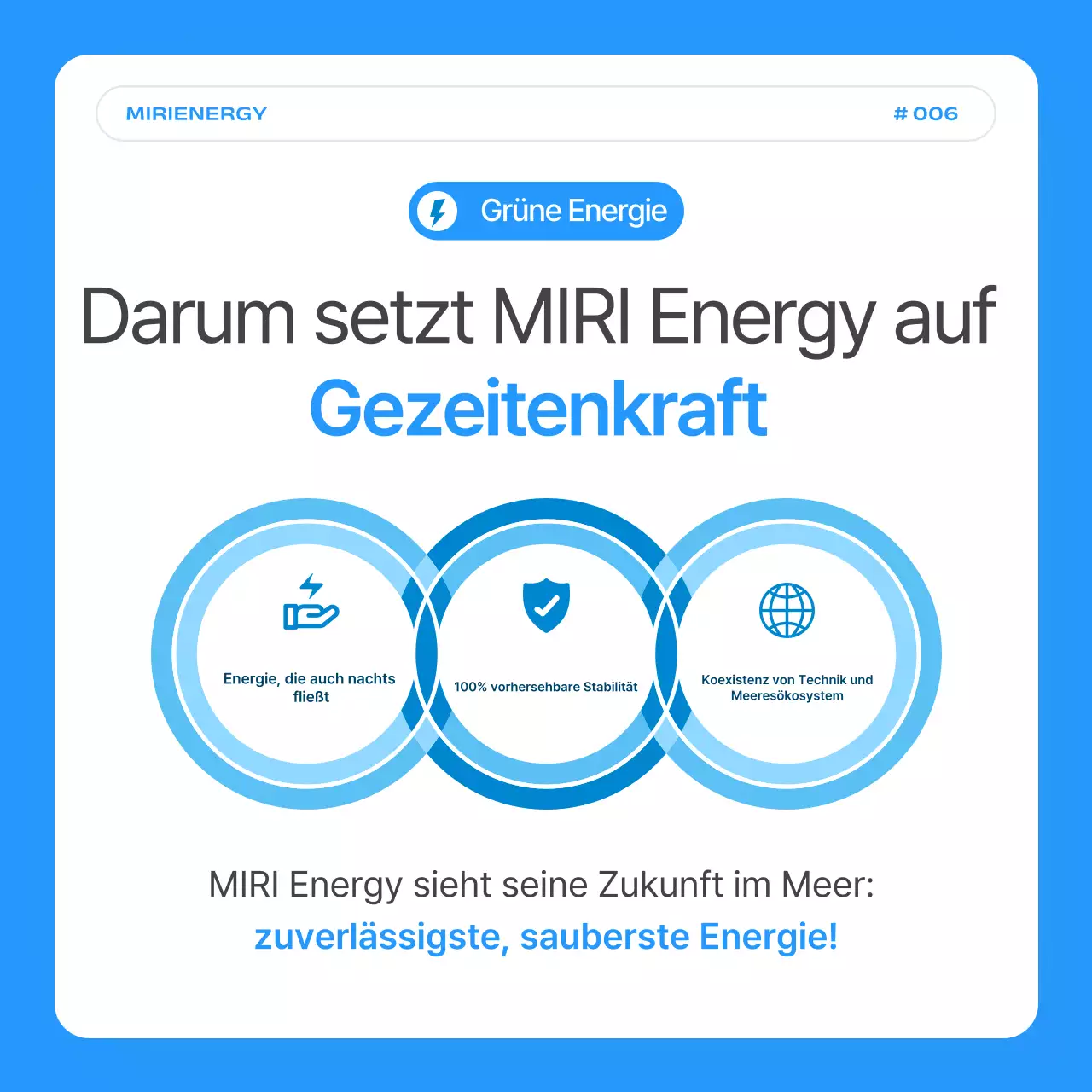 Werbung des einfachen Gezeitenkraftwerks „Blue Tidal Power“