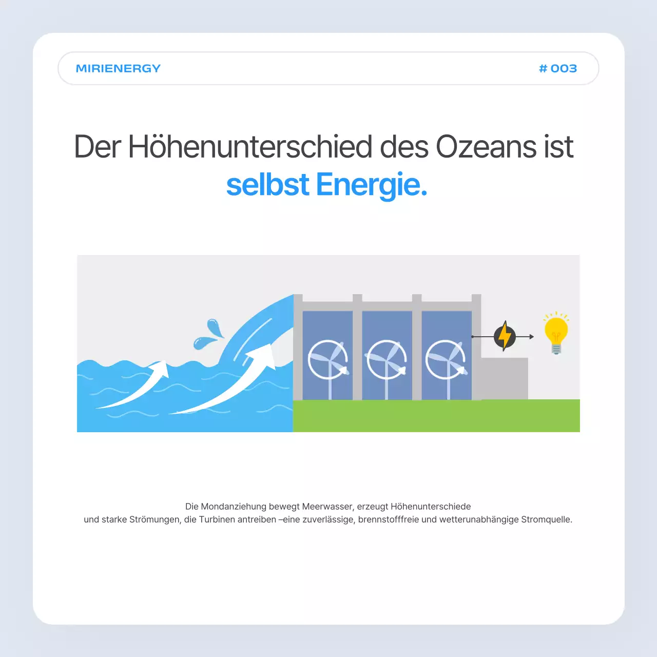 Werbung des einfachen Gezeitenkraftwerks „Blue Tidal Power“