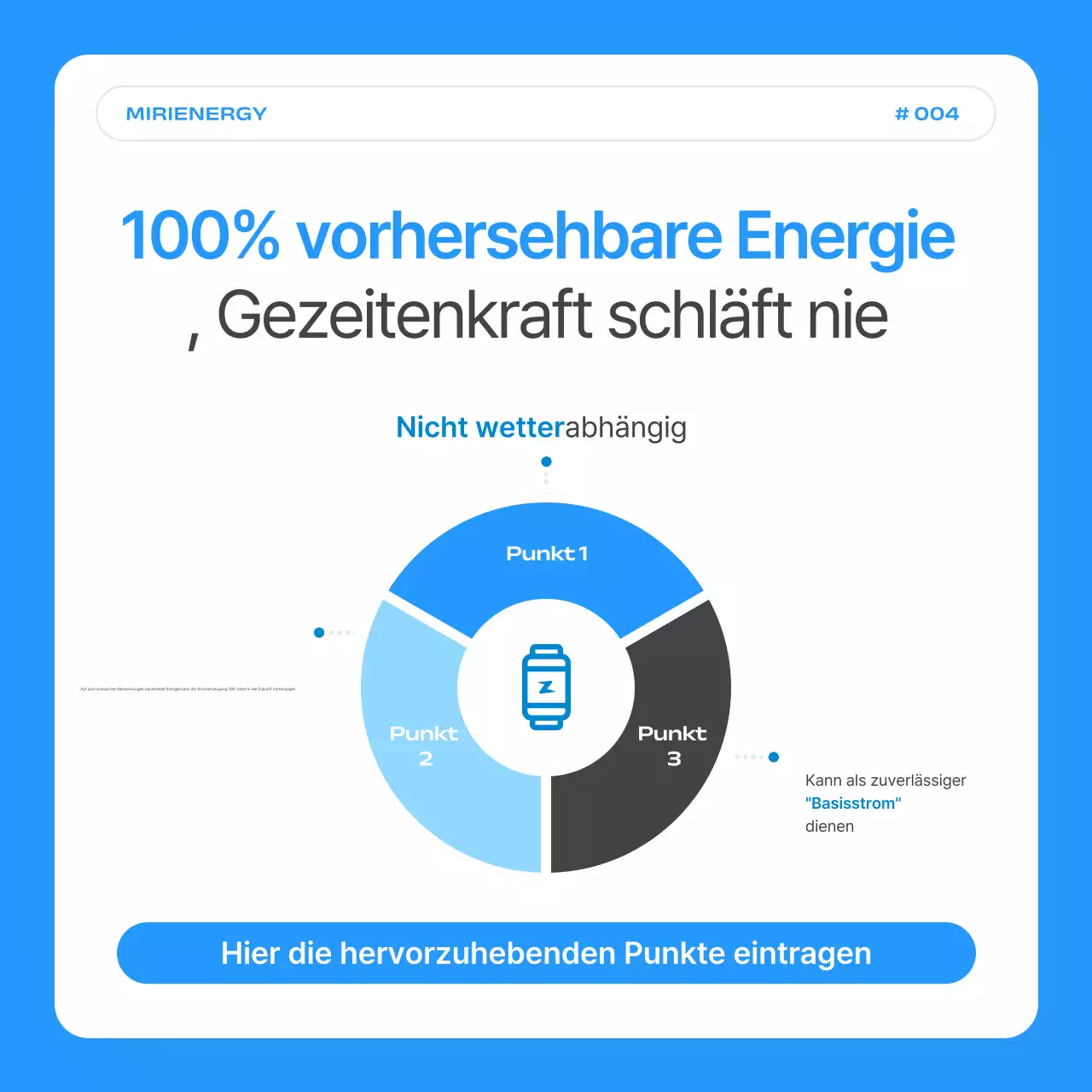 Werbung des einfachen Gezeitenkraftwerks „Blue Tidal Power“