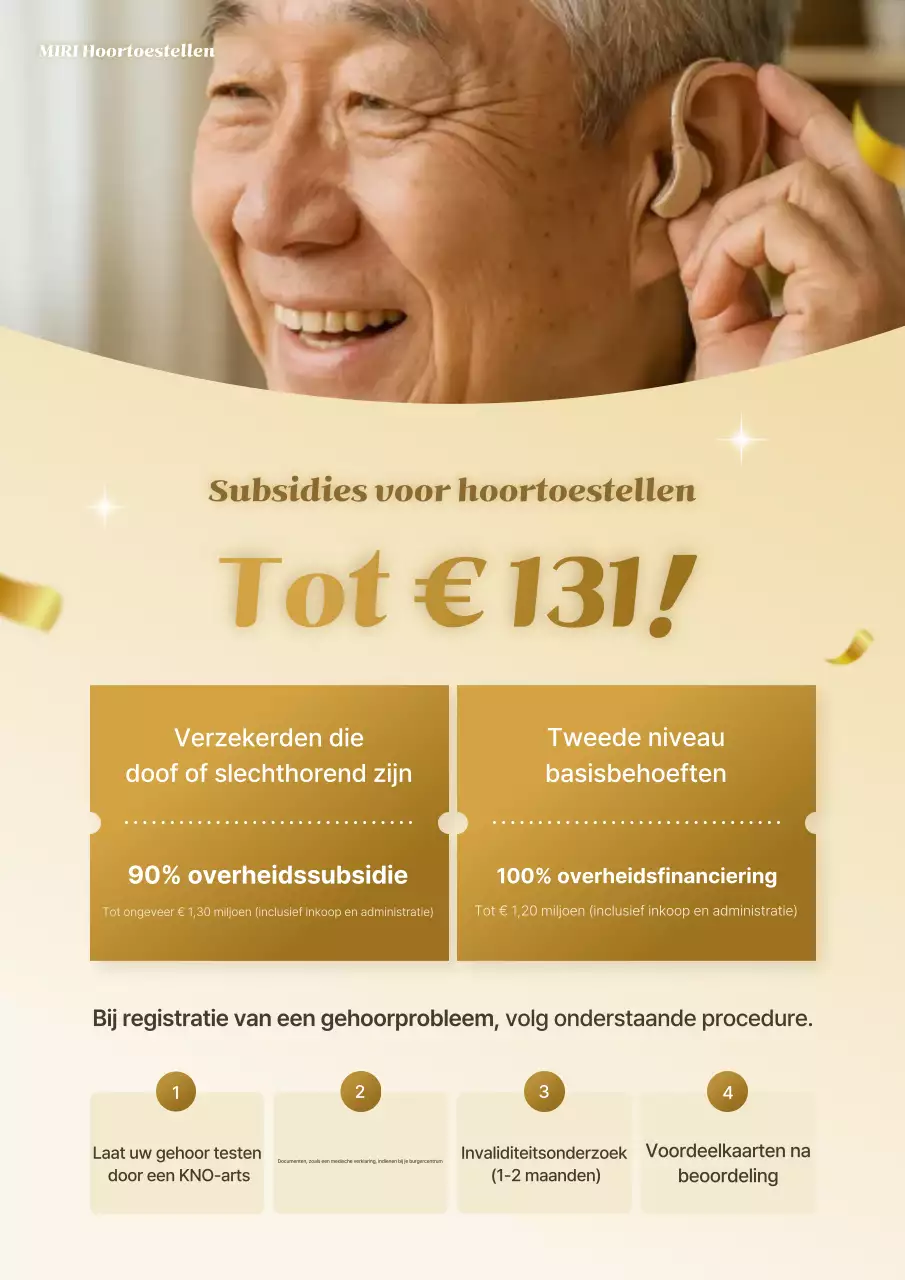 Beige moderne hoortoestel advertentie