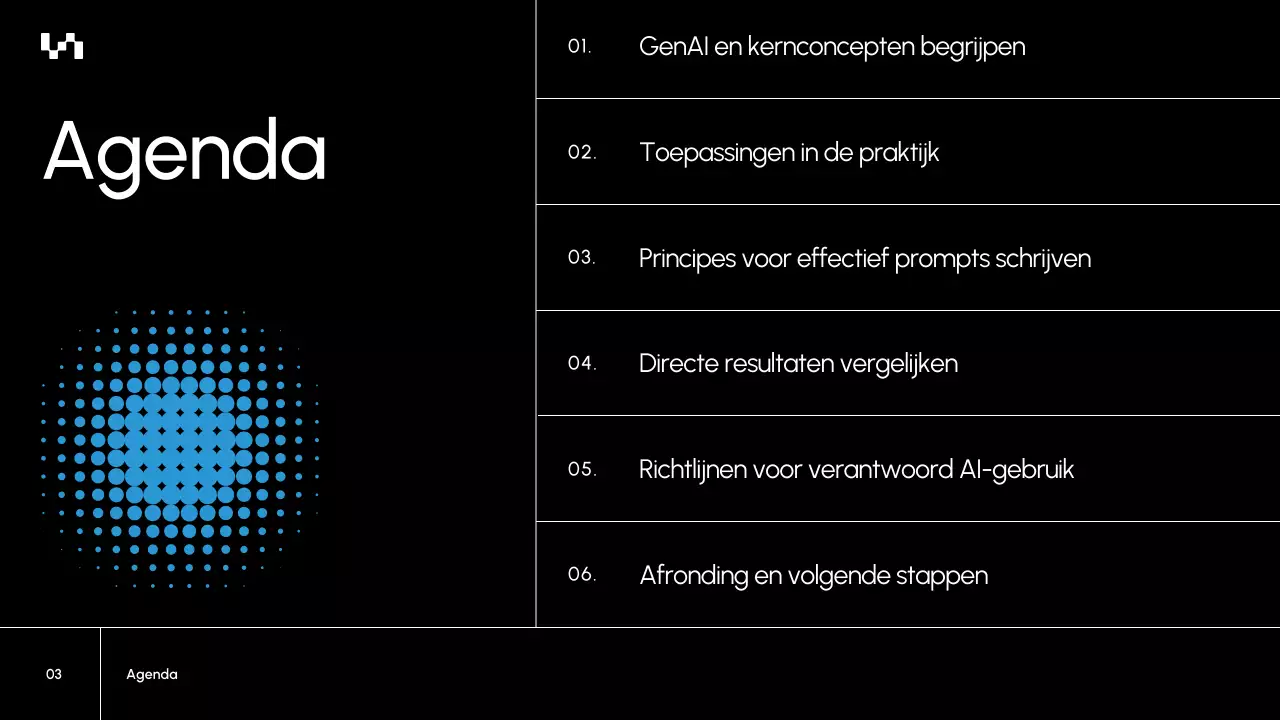 Presentatie van het cursusdocument van Blue Modern AI