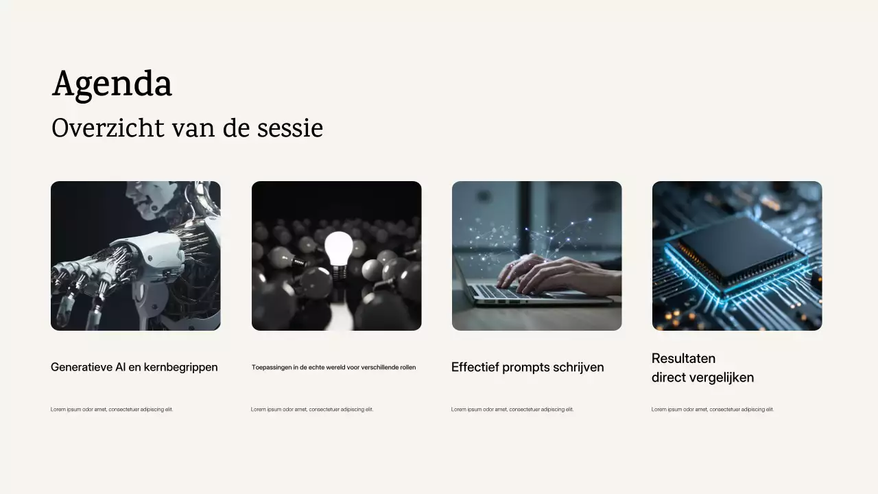 aankondiging van een moderne blauwe AI-cursus