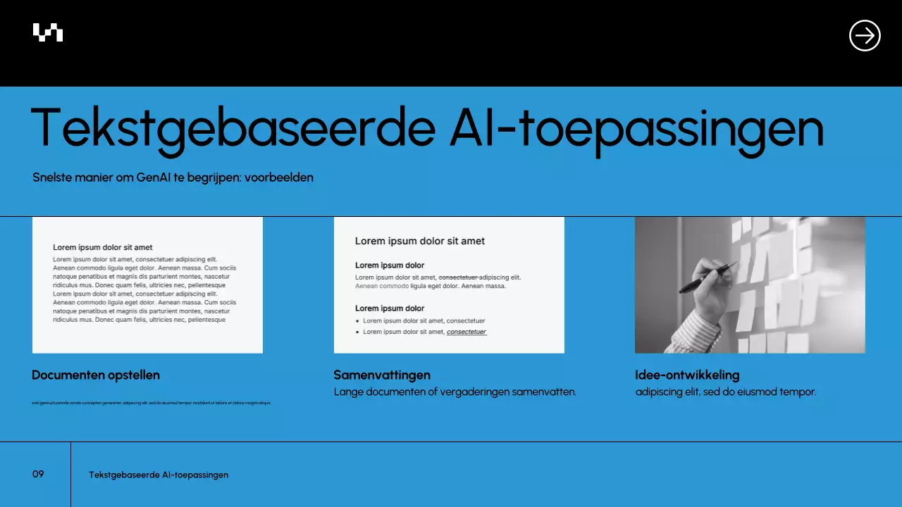 Presentatie van het cursusdocument van Blue Modern AI