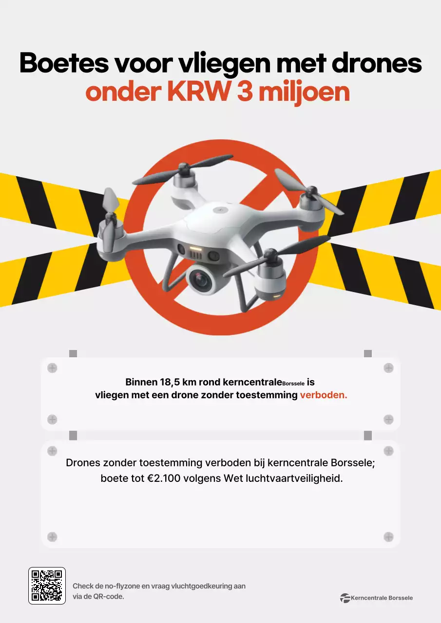 Oranje markering: Waarschuwing voor dronevluchten