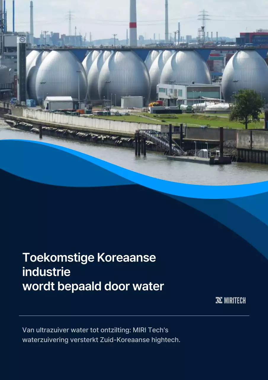 Blauwe moderne waterzuiveringstechnologie advertentie