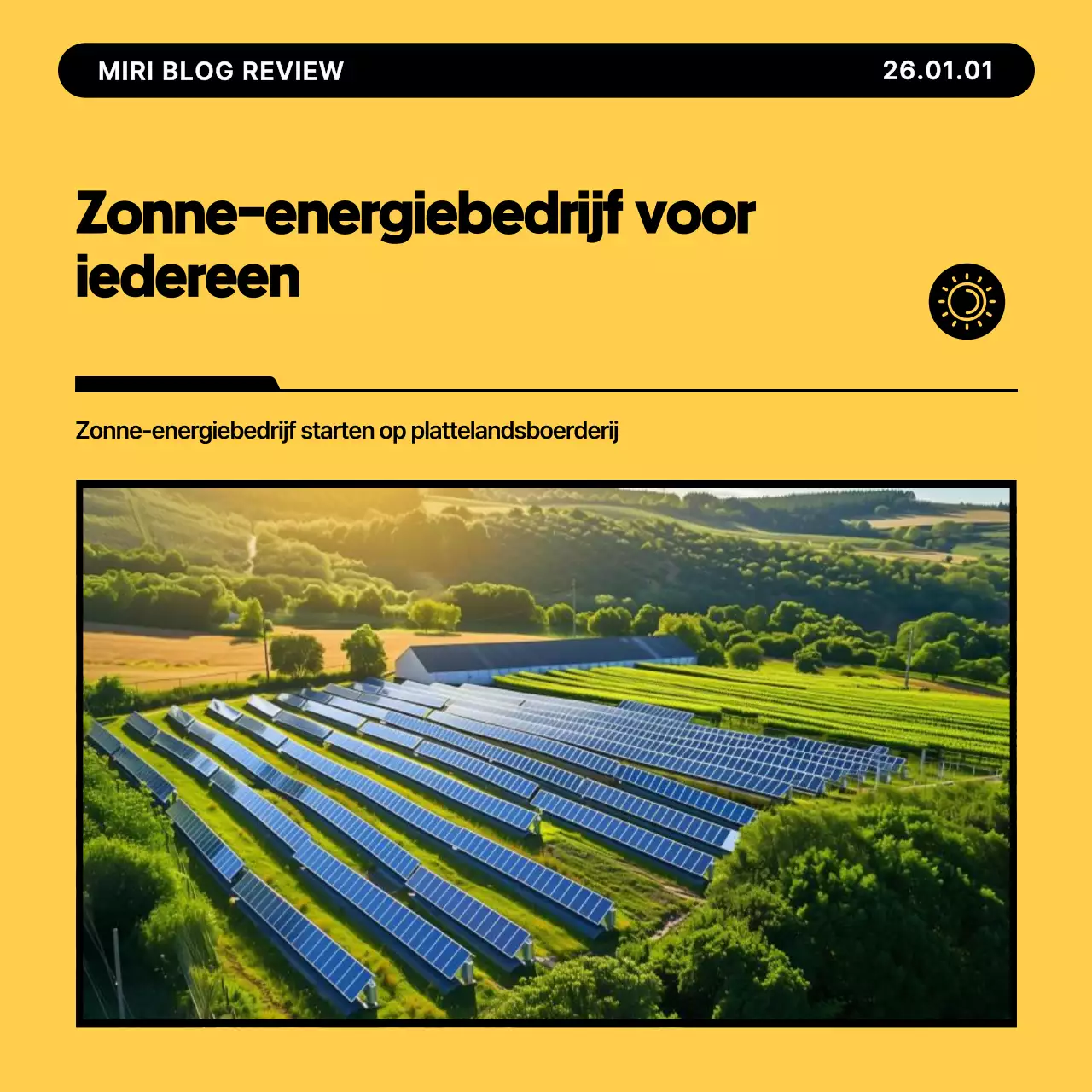 Promotie van het gele moderne zonne-energieproject