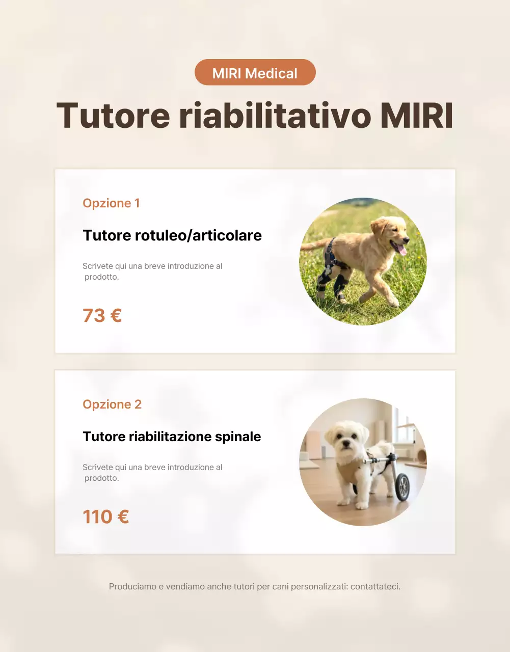 Presentazione dei prodotti Beige Clean Pet
