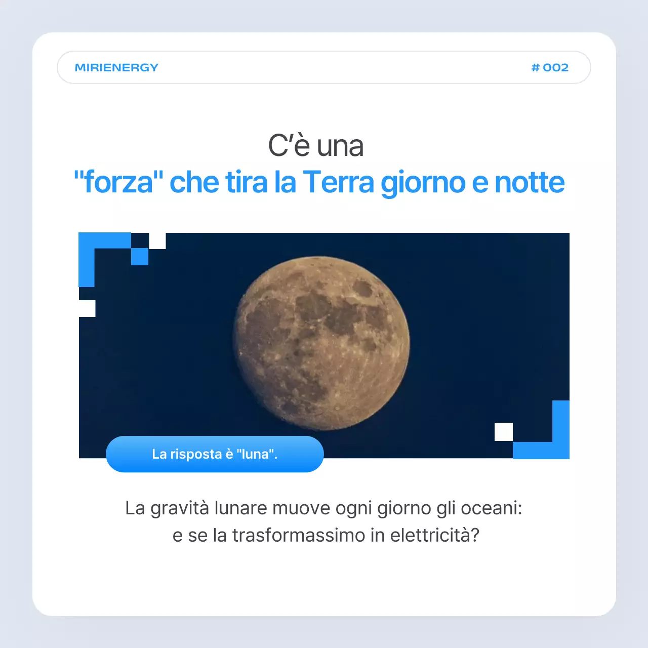 Semplice promozione della compagnia di energia mareomotrice blu