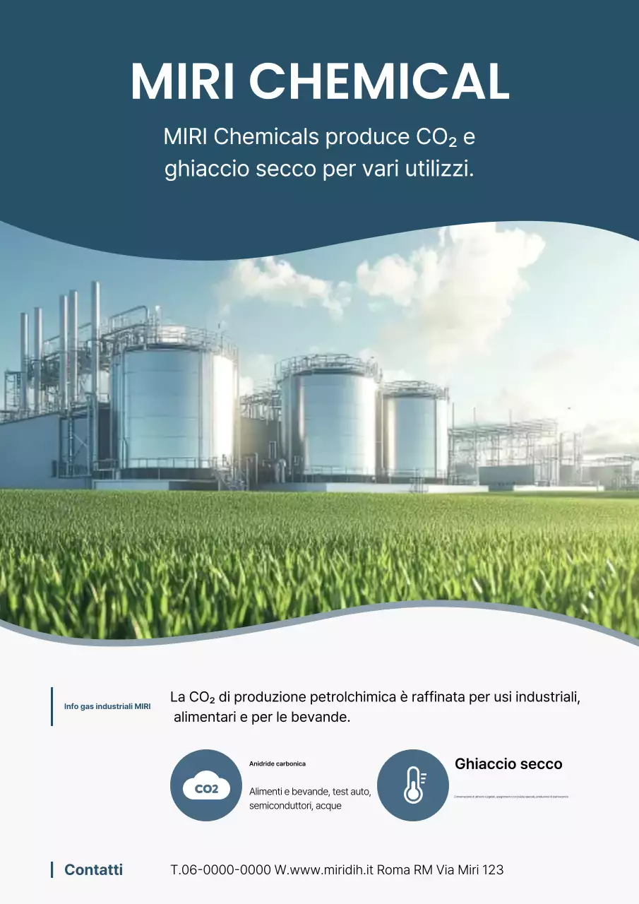 Pubblicità industriale moderna blu