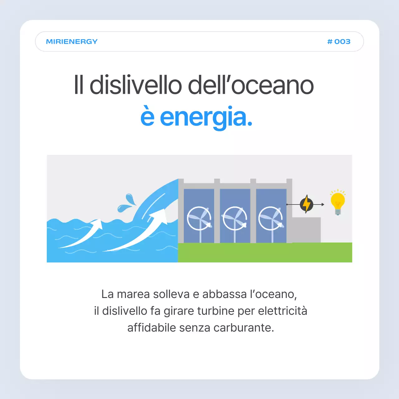 Semplice promozione della compagnia di energia mareomotrice blu