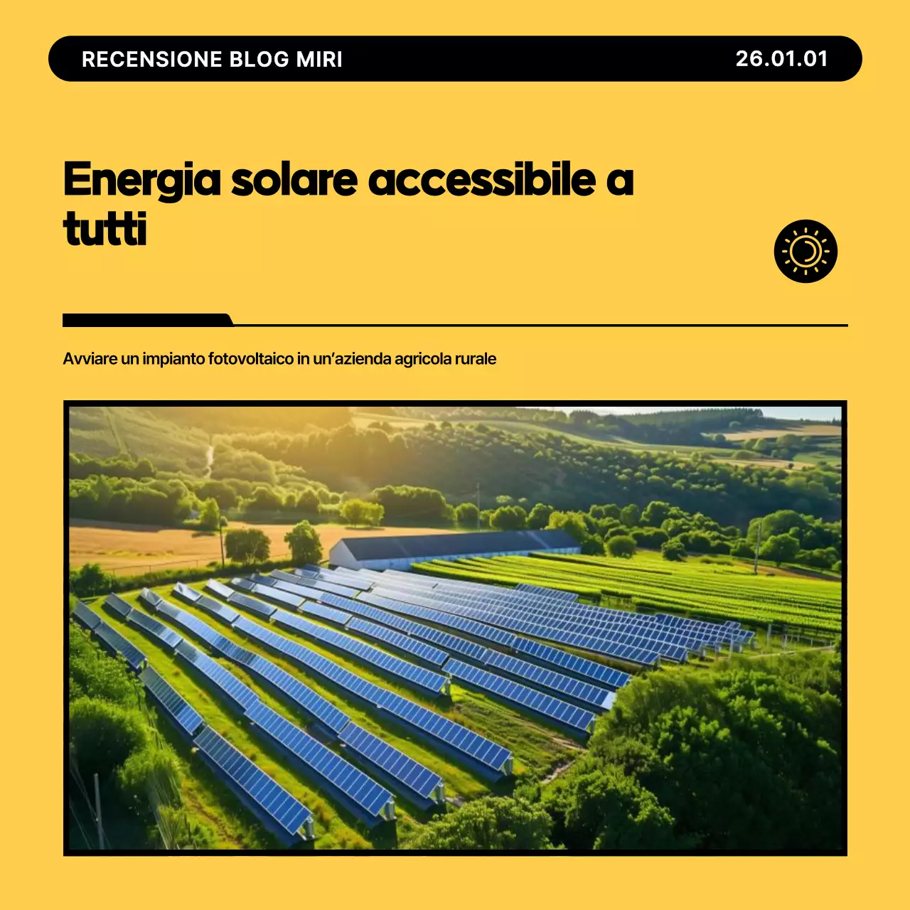 Promozione del progetto di energia solare moderna gialla