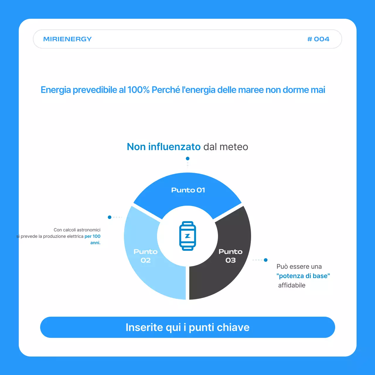 Semplice promozione della compagnia di energia mareomotrice blu