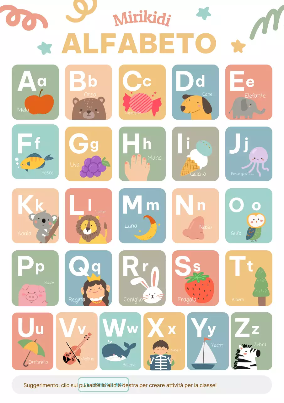 Materiali didattici dell'alfabeto Mint Baby