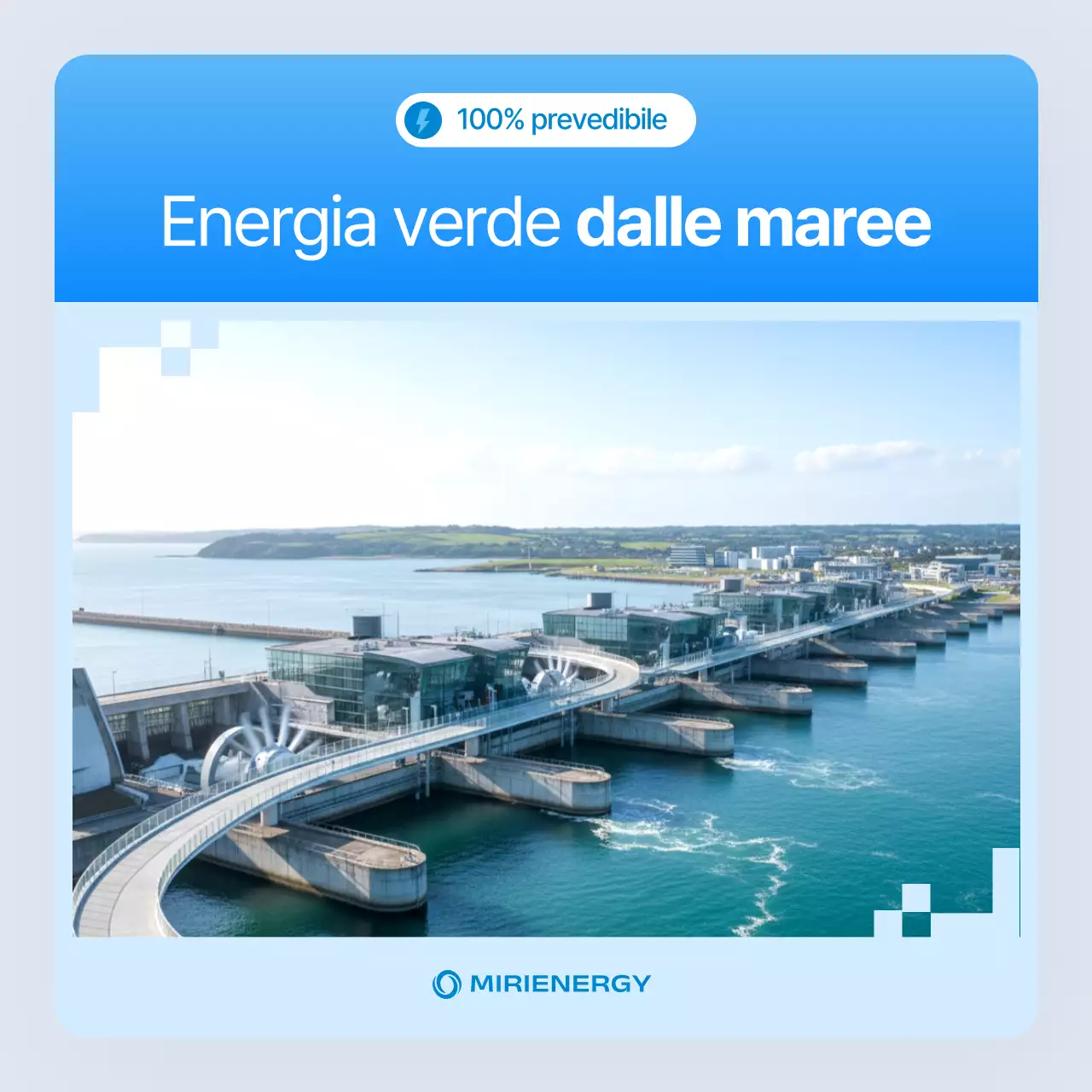 Semplice promozione della compagnia di energia mareomotrice blu