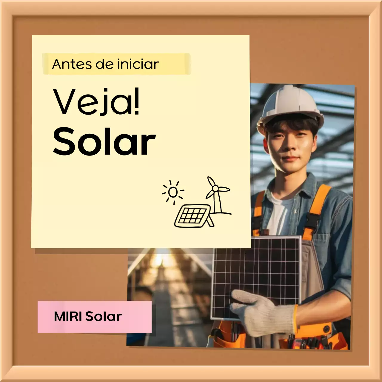 Informações sobre o projeto de energia solar moderno bege