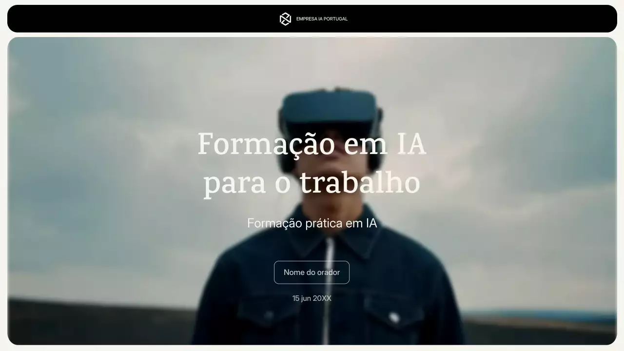 anúncio do curso de IA moderna azul