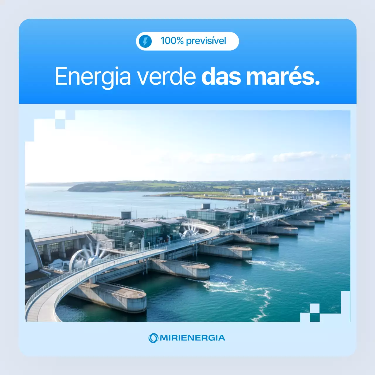 Promoção da empresa de energia das marés Simple Blue