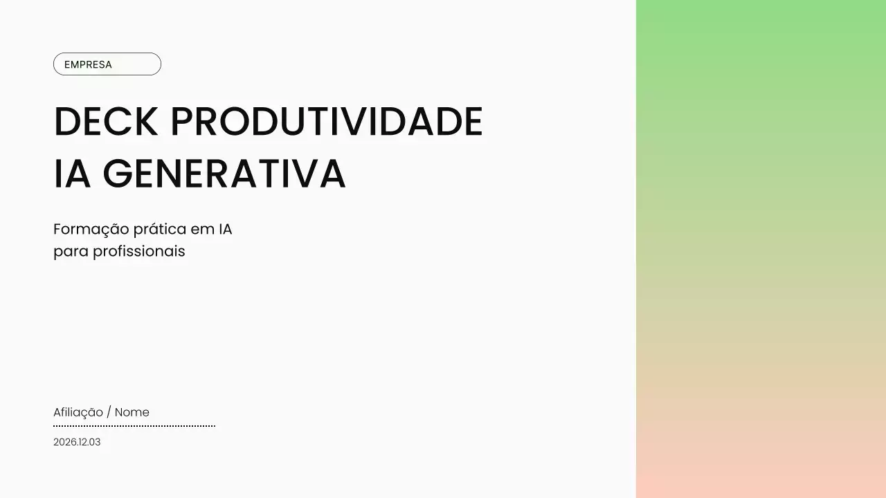 Apresentação de IA moderna e ecológica
