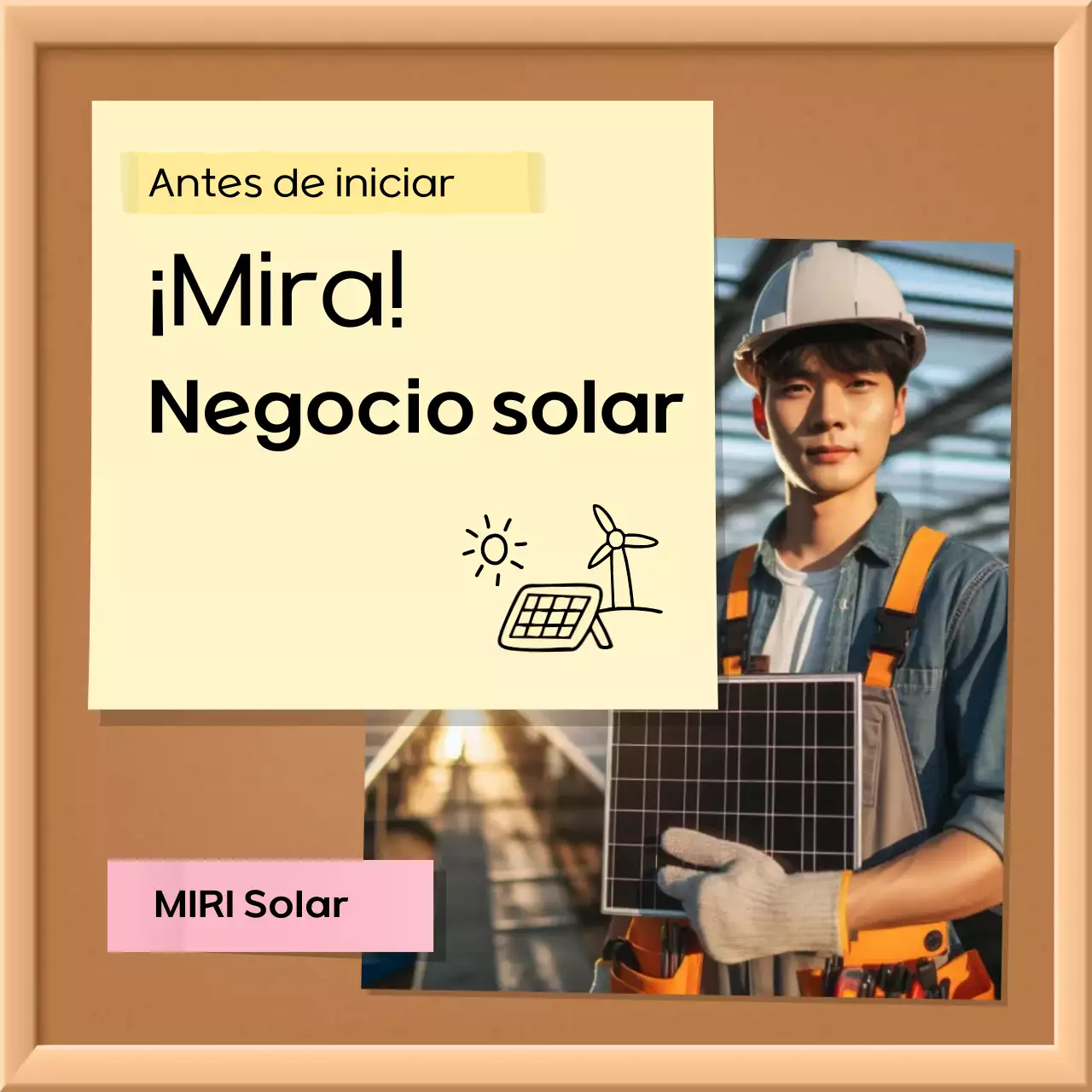 Información sobre el proyecto de energía solar moderno en beige