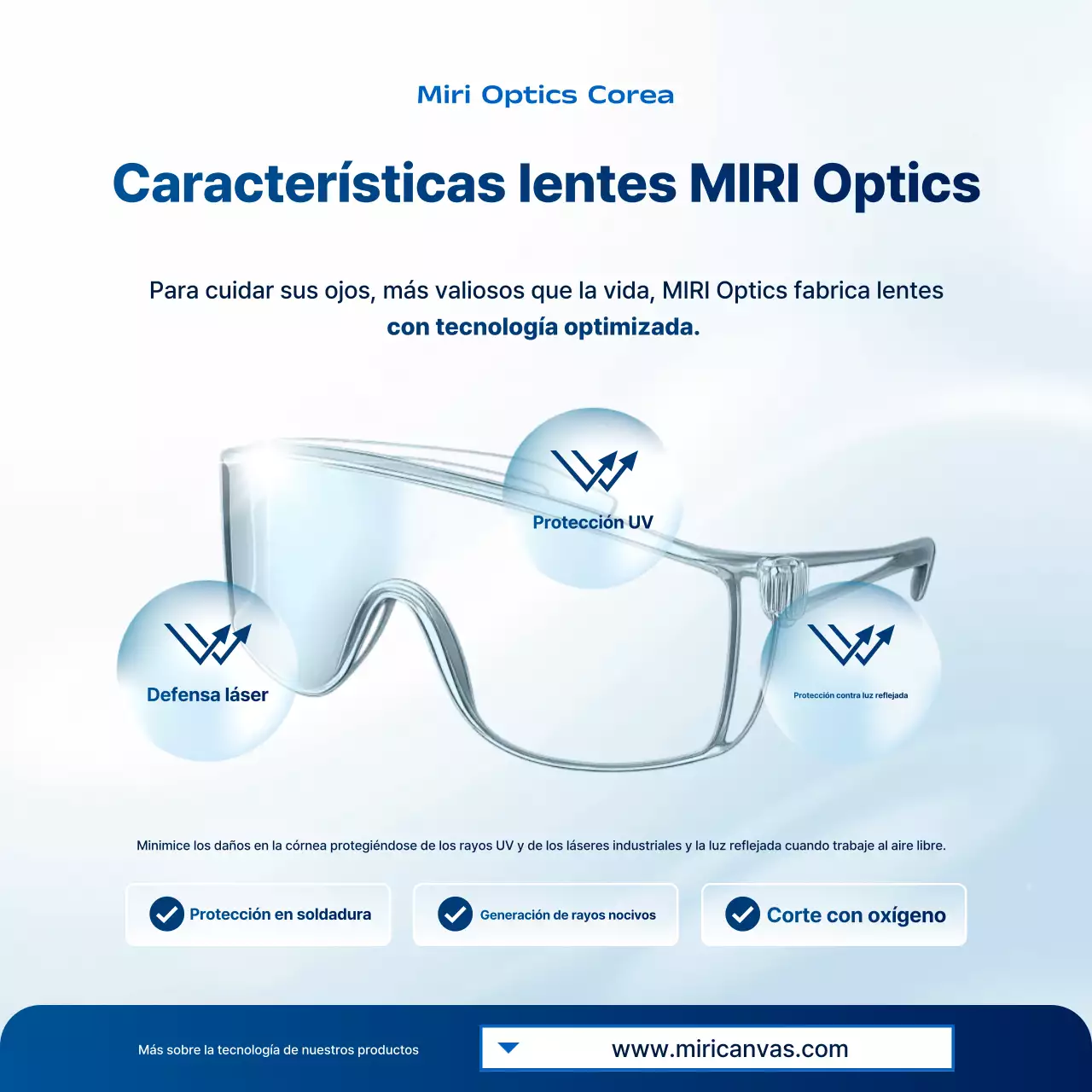 Anuncio de seguridad industrial moderno en color azul cielo